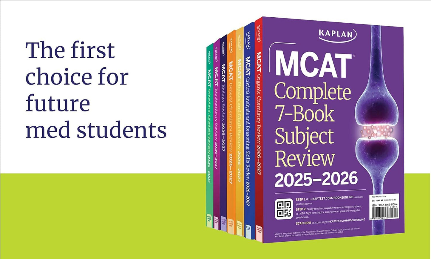 MCAT Complete 7-Book Subject Review 2025-2026, Set Includes Books, Online Prep, 3 Practice Tests