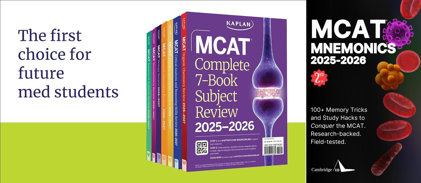 *Bundle* KAPLAN 7 Book Subject Review + Mnemonics